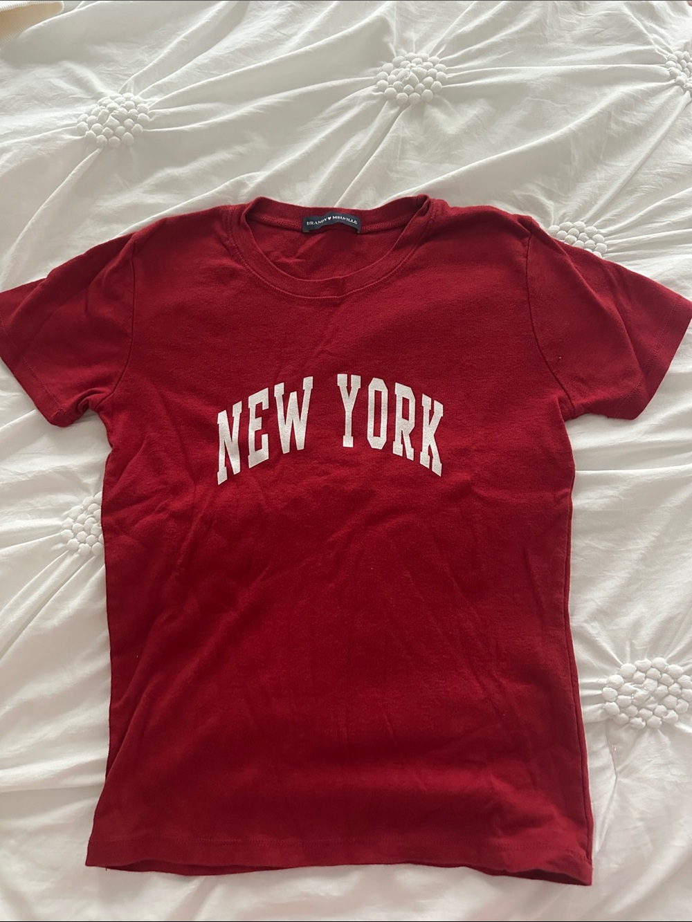 Brandy Melville Red 'New York' Short Sleeve Tee